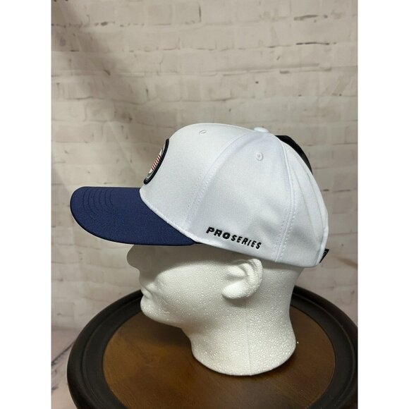 PGA Tour Pro Series Golf Hat Cap Bright White American Flag UPF Strap Back New - Picture 3 of 12